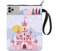 CRASPIRE Book Sleeve Book Cover with Zipper and Extra Sleeve Dream Castle Protector Pouch for Paperbacks Book Lovers Washable Fabric Cloth Pocket for Classmate Friend Gifts