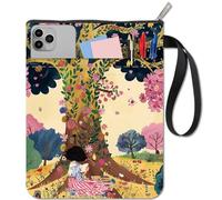 CRASPIRE Book Sleeve Book Covers with Zipper and Extra Sleeve Cloth Woman Dream Tree Flower Rectangle Protector Washable Wrap Pouch Bag for Paperbacks Notebook Book Washable Fabric Cloth Pocket