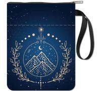 CRASPIRE Book Sleeve Mountain Book Protector Tarot Moon Phase Book Covers for Paperbacks Washable Fabric Cloth Book Cover with Zipper and Extra Sleeve Pocket for Book Lovers Classmate Friend Gifts