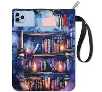 CRASPIRE Book Sleeve Pouches Bookshelf Bookcase Book Cover Protector with Extra Pocket Washable Fabric Cloth Double Sided Prints Notebook Wraps Zippered Bag Case for Paperbacks Reader Bookworm Gifts