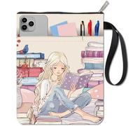 CRASPIRE Book Sleeve Tree Reading Book Cover Zippered Paperback Books Pouch Washable Fabric Cloth Notebook Protector with Zipper and Extra Sleeve Pocket for Reader Librarian Classmate Friend Gift