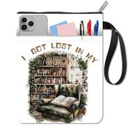 CRASPIRE Bookshelves Book Covers Vines Book Sleeve Book Protector for Paperbacks Washable Fabric Cloth Book Cover with Zipper and Extra Sleeve Pocket for Book Lovers Classmate Gifts