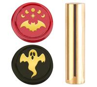 CRASPIRE Brass Sealing Stamp Mini 2 Sides Pattern Vintage 15mm Ghost Bat Cute Halloween Wax Seal Stamp for Wedding Invitations Envelopes Holiday Party DIY Crafts Gifts Packing
