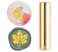 CRASPIRE Brass Sealing Stamp Mini 2 Sides Pattern Vintage 15mm Maple Leaf Acorn Fall Autumn Wax Seal Stamp for Wedding Invitations Envelopes Halloween Christmas Thanksgiving Party DIY Gifts Packing