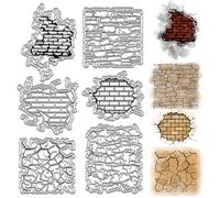 CRASPIRE Brick Wall Background Clear Rubber Stamps Shattered Fold Texture Vintage Transparent Silicone Stamp Seals for Journaling Card Making Handmade Photo Album Notebook Decor DIY Scrapbooking