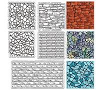 CRASPIRE Brick Wall Background Clear Stamps Shattered Fold Texture Vintage Reusable Retro Postmark Transparent Silicone Stamp Seals for Journaling Card Making Decor DIY Scrapbooking Supplies