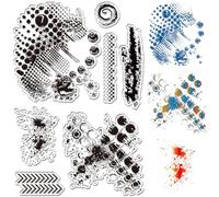 CRASPIRE Bubble Clear Stamps Background Ink Marks Reusable Transparent Silicone Stamp Seals for Journaling Card Making Decor DIY Scrapbooking Photo Album Decorative Stamp Sheets