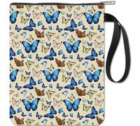 CRASPIRE Butterfly Background Book Sleeve with Zipper Book Lovers Gifts Hardcover Paperbacks Butterflies Waterproof Pouch Bag Protector Front Pocket Case Cover for Women Friends Readers Librarian