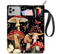 CRASPIRE Butterfly Book Sleeve Night Starry Sky Plants Moon Star Mushroom Patterns Book Cover Protector Zippered Pouch with Front Pocket Washable Cloth for Book Lovers Graduation Class Librarian Gifts