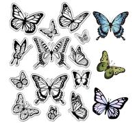 CRASPIRE Butterfly Clear Rubber Stamps Insects Animal Reusable Retro Transparent Silicone Stamp Seals for Journaling Card Making Scrapbooking Photo Album Decorative DIY
