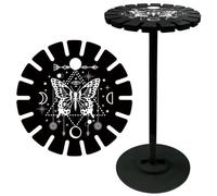 CRASPIRE Butterfly Pendulum Crystal Holder Moon Prase Divination Dowsing Wheel Black Display Stand Shelf Vintage Rome Witch Stuff Wooden Organizer Rack for Stone Necklaces Witchcraft Essential Oil