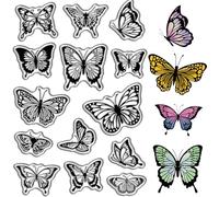 CRASPIRE Butterfly Rubber Stamps Vintage Transparent Clear Stamps Butterflies Specimen Silicone Seals Stamp for DIY Scrapbooking Photo Album Decorative Cards Making Stamp Journal Decor
