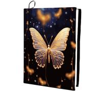 CRASPIRE Butterfly Stretchable Book Cover Animal Cartoon Washable Reusable Large Nylon Cloth Polyester Book Protector Elastic Notebook Wraps Suitable for Most Hardcover Books