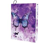 CRASPIRE Butterfly Stretchable Book Cover Cloth Book Sleeve Purple Polyester Washable Reusable Animal Decorative Large Wraps Protectors for Hardcover Notebooks Readers Accessories