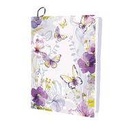 CRASPIRE Butterfly Stretchable Book Cover Flower Washable Elastic Large Nylon Book Sleeve Purple Reusable Book Protector Notebook Wraps for Hardcover Books Textbook Gift