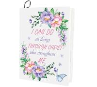 CRASPIRE Butterfly Stretchable Book Cover Flower Words Wreath Washable Reusable Large Nylon Book Protector Elastic Notebook Wraps Suitable for Hardcover Books Classroom Students