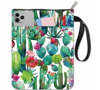 CRASPIRE Cactus Book Sleeve Protector with Zipper Waterproof Canvas Pouch Covers for Books Lovers Hardcover Notebook Bible Journal Textbooks Paperbacks Plants Double-Sided Student Gift 11 x 8.66 Inch