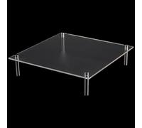 CRASPIRE Cake Stands for Dessert Table Acrylic Clear Cupcake Display Holder Plate Shelf Square Food Organizer Serving Pizza Figures Party Platter Christmas Wedding Decoration Collection 5.9 x 5.9inch