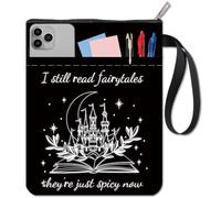 CRASPIRE Castle Book Sleeve Stars Book Covers Words Black Book Protector for Paperbacks Washable Fabric Cloth Book Cover with Zipper and Extra Sleeve Pocket for Book Lovers Classmate Gifts