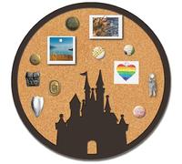 CRASPIRE Castle Pin Cork Board 25 x 30cm Wall Mounted Framed Bulletin Display Badge 2cm Thickness Wooden Memory Memo Brooch Lapel Pin Holder Storage for Home Office School Classroom Wedding Decoration