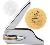 CRASPIRE Cat and Books Embosser Stamp 1.6in Stainless Steel Seal Hand Held Embossing Sealing Stamp Book Lovers Teacher Ex Libris Library Notary for Official Graduation Gift Envelopes Napkins Paper