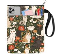 CRASPIRE Cat Book Covers Flower Book Protector Plant Book Sleeve for Paperbacks Washable Fabric Cloth Book Cover with Zipper and Extra Sleeve Pocket for Book Lovers Classmate Gifts