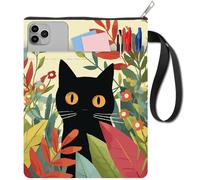 CRASPIRE Cat Book Sleeve Book Cover Pouch 11 x 8.7 Inch Washable Cloth Book Protector with Zipper Front Pocket for Hardcover Paperbacks Reading Accessories Women Reader Librarian Bookish Bookworm