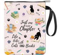 CRASPIRE Cat Book Sleeves Coffee Flower Book Covers Book Protector for Paperbacks Washable Fabric Cloth Book Cover with Zipper and Extra Sleeve Pocket for Book Lovers Classmate Friend Gifts