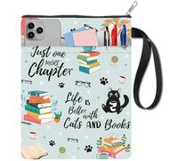 CRASPIRE Cat Coffee Sleeve Protector - Washable Fabric Cloth Cover With Zipper and Extra Pocket for Paperbacks - Book Lovers, Classmate, Friend Gifts