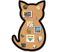 CRASPIRE Cat Pin Cork Board 11.8 X 7.9 Inch Wall Mounted Framed Bulletin Display Boards Badge Wooden Decorative Memory Memo Brooch Lapel Pins Holder Storage for Home Office Classroom Decoration