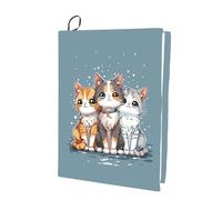 CRASPIRE Cat Stretchable Book Cover Animal Blue Cover Washable Reusable Large Nylon Book Sleeve Book Protector Elastic Notebook Wraps for Hardcover Books Textbook Gift