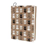 CRASPIRE Cat Stretchable Book Cover Animal Washable Reusable Large Brown Nylon Book Sleeve Book Protector Elastic Notebook Wraps for Hardcover Books Textbook Gift