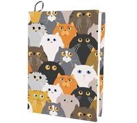 CRASPIRE Cat Stretchable Book Cover Animal Washable Reusable Large Nylon Polyester Book Protector Elastic Notebook Wraps Suitable for Most Hardcover Books Classroom Students