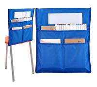 CRASPIRE Chair Buddy Storage Pocket 19 x 16.5in Chair Back Organizer Chart Blue with Name Tag Label Slot Students Seat Chairback Multiple Pockets for School Home Classroom Preschool Daycare Supplies