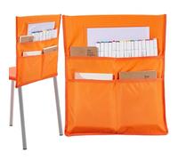 CRASPIRE Chair Buddy Storage Pocket 19 x 16.5in Chair Back Organizer Chart Orange with Name Tag Label Slot Students Seat Chairback Multiple Pockets for School Home Classroom Preschool Daycare Supplies