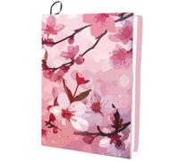 CRASPIRE Cherry Blossom Stretchable Book Cover Flower Floral Pink Cover Washable Reusable Large Nylon Book Sleeve Book Protector Elastic Notebook Wraps for Hardcover Books Textbook Gift