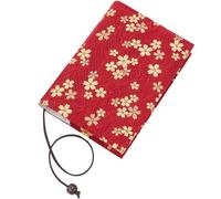CRASPIRE Cherry Flower Book Protector Cloth Book Cover Adjustable Red Book Sleeve Soft Cloth Book Cover Retro for A6 Paperbacks Hardcover Books Classroom Students Teacher Book Lover