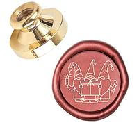 CRASPIRE Christmas Elf Dwarf Sealing Wax Stamp Gift Candle X'MAS EVE Merry 25mm Replaceable Brass Head for Invitations Envelope Cards Holiday