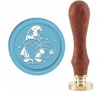 CRASPIRE Christmas Elf Wax Seal Stamp Snowflake Santa Claus Sealing X'Mas EVE 30mm 1.18inch Removable Brass Head with Wooden Handle Invitations Greeting Cards Wrap
