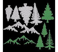 CRASPIRE Christmas Tree Metal Die Cuts Mountain Forest Cut Stencils Pine Tree Plant Merry Christmas Cutting Dies for Holiday DIY Scrapbook Embossing Album Photo Paper Card Craft Festival Decor