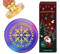 CRASPIRE Christmas Wax Seal Stamp Winter Snowflake 30mm Removable Brass Head Retro Envelopes Sealing Wax Stamp with Wooden Handle for New Year Wedding Birthday Party Embellishment Gifts Packing Cards