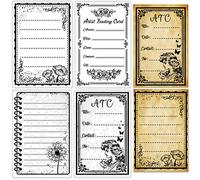 CRASPIRE Clear Label Stamps, Frame Silicone Clear Stamps Transparent Stamps Artist Trading Card Rubber Stamp for DIY Photo Albums Scrapbooking Gift Tags Thanksgiving Card Making 4.3 x 6.3 x 0.1 Inch