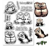 CRASPIRE Clear Stamps for Journal Card Making Animals Cute Happy Friend like You Pattern Rubber Silicone Reusable Transparent Seals for Gift Diy Scrapbooking Embossing Album Photo Craft Decor Supplies