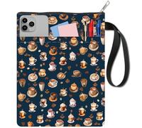 CRASPIRE Coffee Book Covers Retro Book Sleeve Book Protector for Paperbacks Washable Fabric Cloth Book Cover with Zipper and Extra Sleeve Pocket for Book Lovers Classmate Gifts