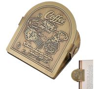 CRASPIRE Coffee Dessert Journal Cilp Metal Book Clips Vintage Word Travelers Notebook Brass Decorative Page Binder Clamp File Holder Bookmark Document for Bookish Planner TN Traveler Documents Reading