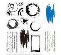 CRASPIRE Coffee Tea Stain Clear Rubber Stamps Vintage Circle Dot Transparent Silicone Seals Stamp for Journaling Card Making Friends DIY Scrapbooking Photo Frame Album Decoration