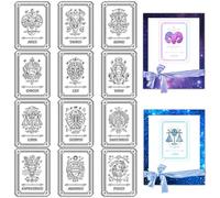 CRASPIRE Constellation Clear Stamps Zodiac Sign Patterns Text Transparent Rubber Stamps Silicone Seals Stamp Journal DIY Scrapbook Decoration Handmade Crafts Notebook