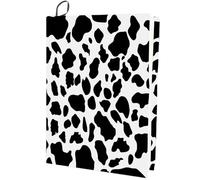 CRASPIRE Cow Pattern Stretchable Book Cover White Black Washable Reusable Large Nylon Book Protector Elastic Notebook Wraps Suitable for Hardcover Books Classroom Students