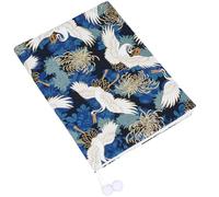 CRASPIRE Cranes Book Protector Blue Flower Cloth Book Cover Adjustable Book Sleeve Soft Cloth Book Cover Retro for B5 Paperbacks Hardcover Books Classroom Students Teacher Book Lover