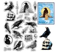 CRASPIRE Crow Clear Stamps Magic Potion Reusable Postmark Vintage Transparent Silicone Stamp Seals for Journaling Card Making Decor DIY Scrapbooking Film Frame Photo Album Decorative